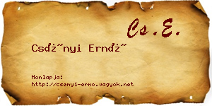 Csényi Ernő névjegykártya