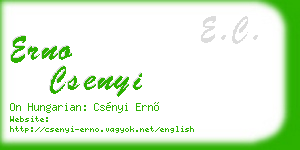 erno csenyi business card
